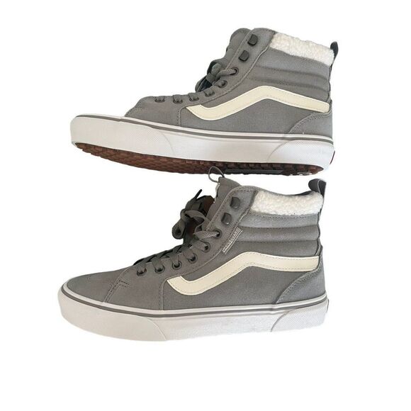 VANS Filmore Women's Hi Van Grey White Faux Fur Suede Shoes 9.5 New With Box - Picture 4 of 10